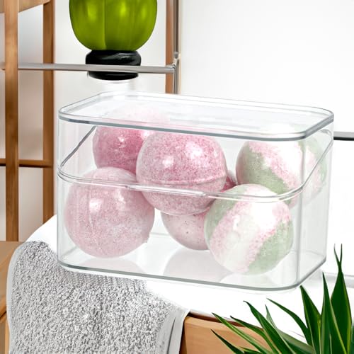 Clear Bathroom Organizer Set - 3-Piece Vanity Storage Containers