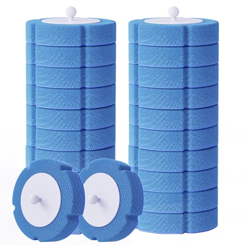 TUUAQ Disposable Toilet Brush Refills - 20 Blue Pads