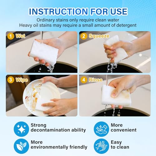 30 Pack 2X Density Magic Cleaning Sponges - Multi-Functional Erasers