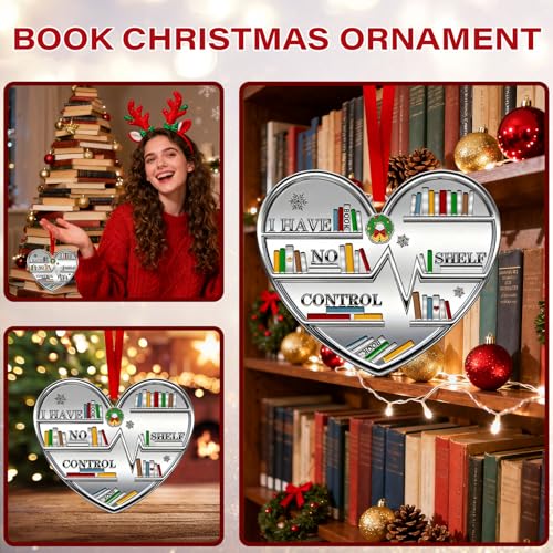 Metal Book Ornament - I Have No Shelf Control for Christmas Tree
