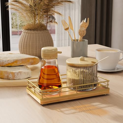 Natural Oak Wooden Decorative Tray 7.5" x 3.9" x 1.5" Focusonit - Versatile Home Organizer