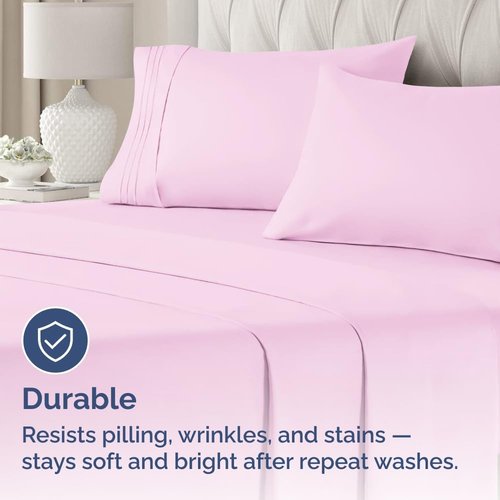 King Standard Pillow Cases - Soft Hotel Quality Covers for Comfy Bedding | Set of 4 Light Pink