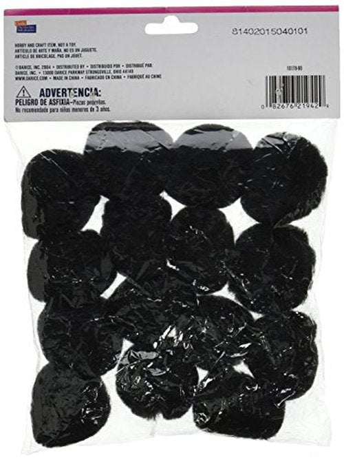 Darice Black Poms 1.5" 15/Pkg