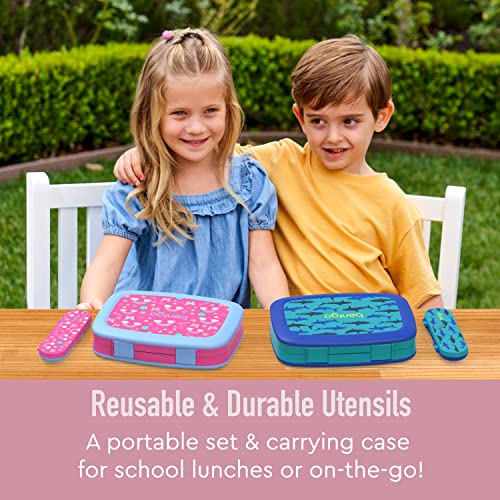 Bentgo Kids Lavender Galaxy Plastic Utensil Set with Fork & Spoon, Travel Case