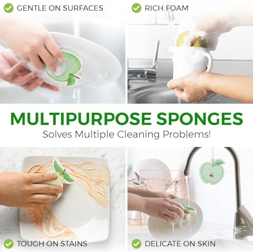 AIRNEX Eco-Friendly Fruit Shaped Kitchen Sponges - Pack of 8