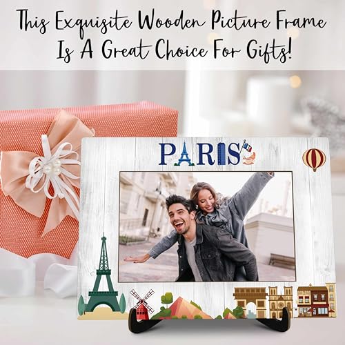 Wooden Desktop Photo Frame 6x8 for Paris Memories
