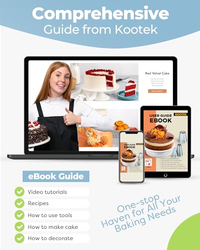 Kootek 48-Piece Cake Decorating Kit with Russian Piping Tips and Bags
