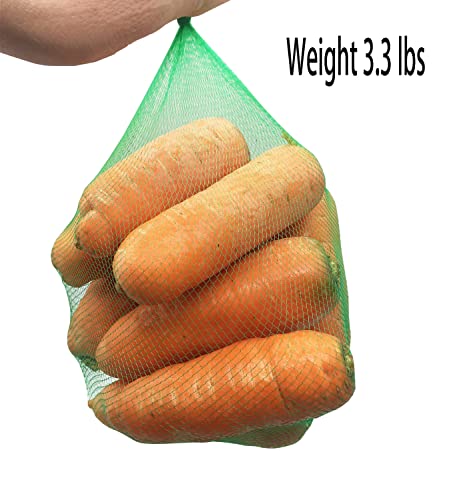 Daszui 100Pcs Reusable Mesh Food Storage Bags - 15.7 Inch Nylon Fruit & Vegetable Nets, Eco-Friendly Grocery & Produce Bags