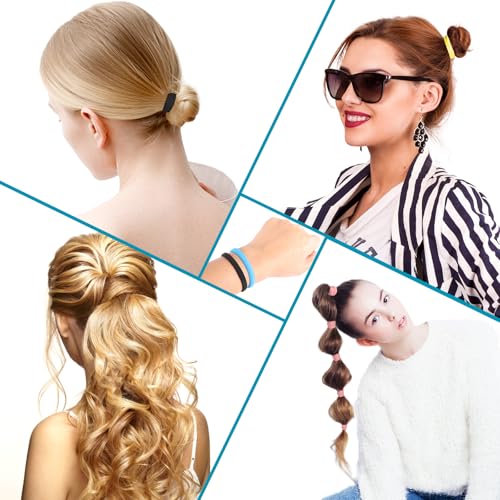 120PCS Soft Cotton Seamless Hair Ties - Assorted Colors Ponytail Holders