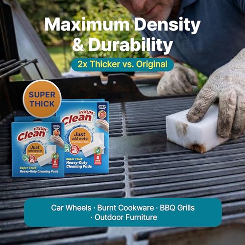 VIXUM Heavy-Duty Cleaning Pads 4 Pack - Eco-Friendly Multi-Surface Scrubbing