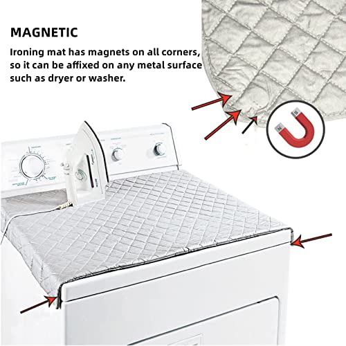 Sanseenia Magnetic Ironing Mat - 33" x 19" Portable Heat Resistant Pad (Gray)