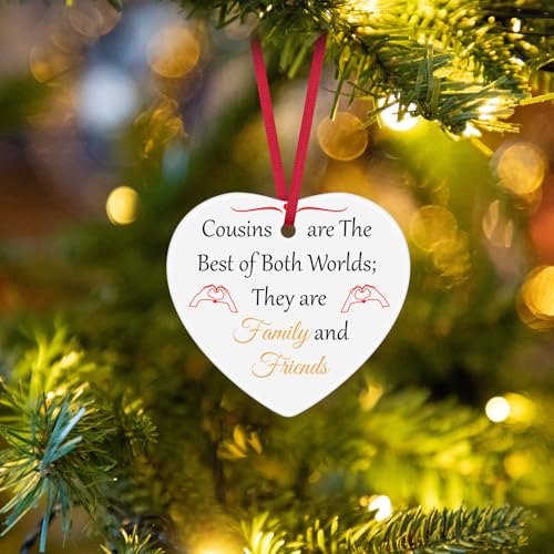 Cousin Gift Heart Ornament - Long Distance Friendship Keepsake
