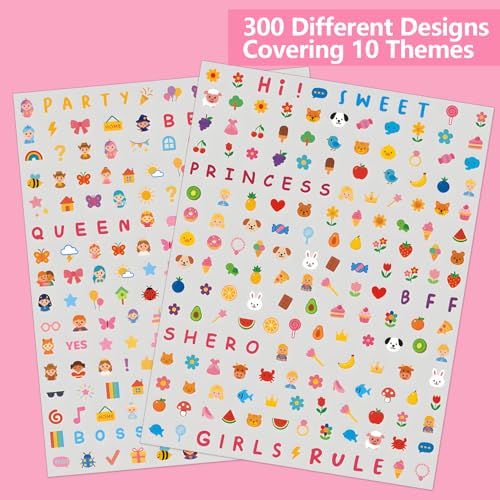 IDDFEVE 3D Self-Adhesive Nail Art Stickers, 1200+ Pcs Cute Flower Animal Fruit Designs DIY Decals