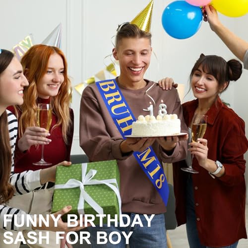 BRUH I’M 18 Birthday Sash - Fun Satin Party Decoration