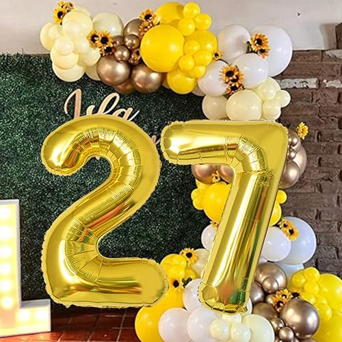 40 Inch Gold Number 54 Foil Balloon for 54th Birthday Party and Anniversary