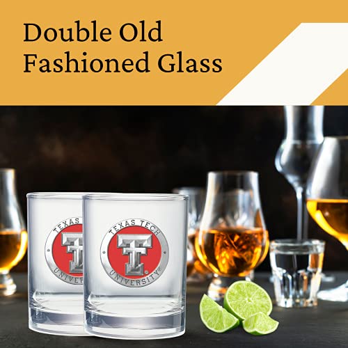 Heritage Pewter Texas Tech Double Old Fashion Glass - 14 OZ Liquor Glass