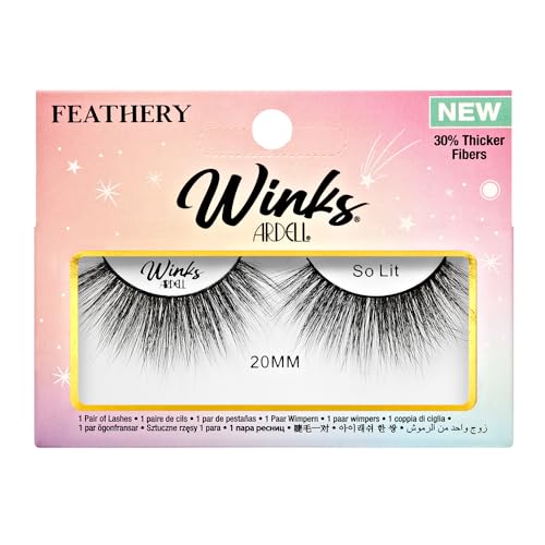 Ardell Winks So Lit False Eyelashes, Full Volume 20mm Dramatic Black Band