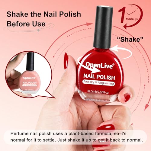 OpenLive 16.5ml Red Perfume Nail Polish Quick Dry Long Lasting