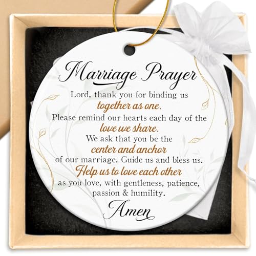 ZAGKOO Marriage Prayer Ornament - Christian Wedding Gift for Couples