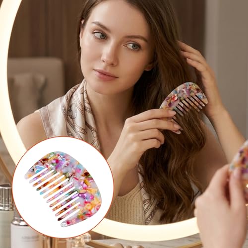 2 Pcs Wide Tooth Hair Comb Anti-Static Pocket Size Acetate Mini Detangling