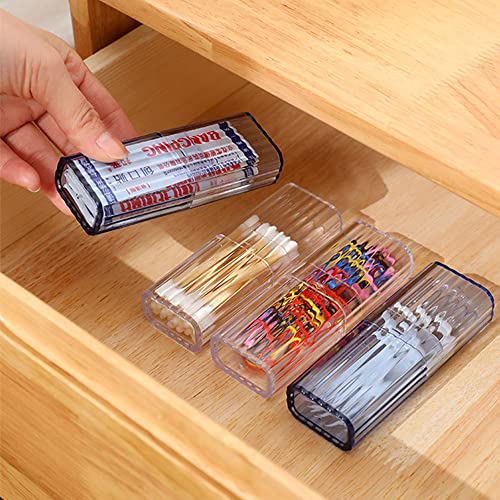 JIEDALIN 4 Pcs Cotton Swab Holder for Travel Mini PP Storage Case