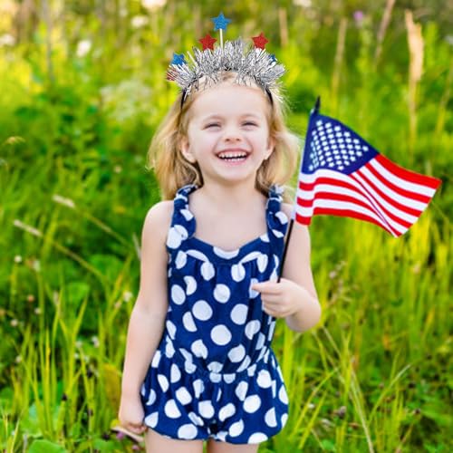 CIEHER 4th of July Patriotic Star Headband Red White and Blue