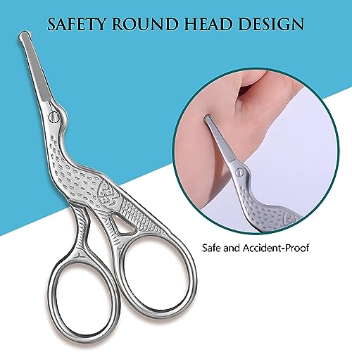 Kootinn 2-Pack Stainless Steel Stork Scissors for Precision Grooming