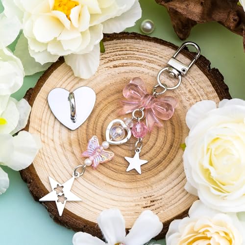 Cute Kindle Charms with Hook - Y2K Butterfly Keychain for Readers
