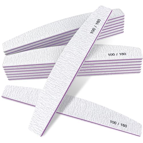Professional Nail Files 15-Pack 100/180 Grit Double-Sided Emery Boards