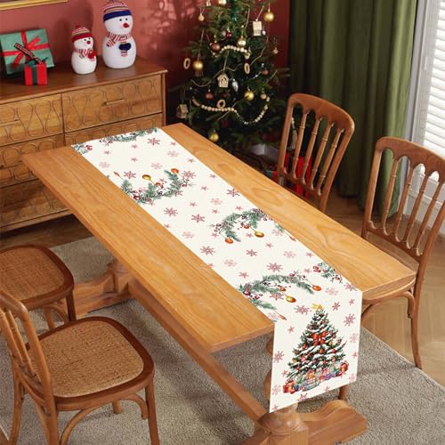 Christmas Table Runner 13x72 Inch with Xmas Tree Design
