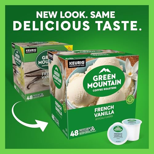 Green Mountain Coffee Roasters French Vanilla K-Cup Pods, 48 Count - Light Roast Coffee
