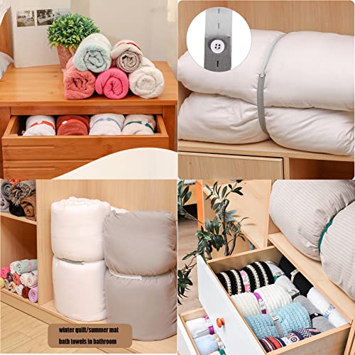 20Pcs Elastic Storage Bands with Buttonholes for Clothes Organization
