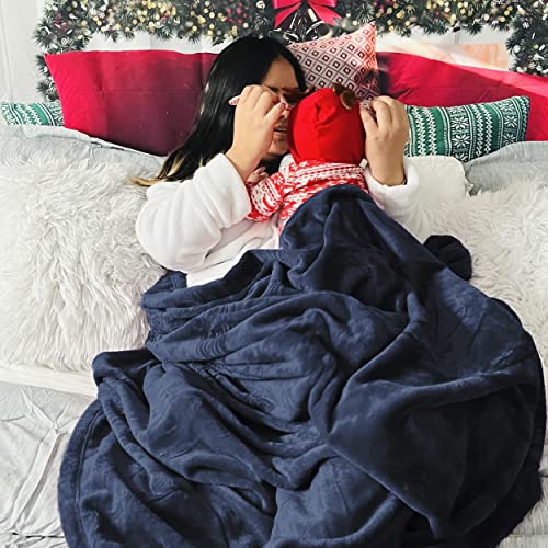Bedsure GentleSoft Navy Blue Throw Blanket - 50x60 Inches Cozy Fleece