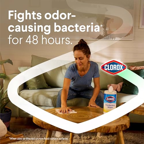 Clorox Disinfecting Cleaning Wipes, Crisp Lemon Scent, 75 Count Flex Pack