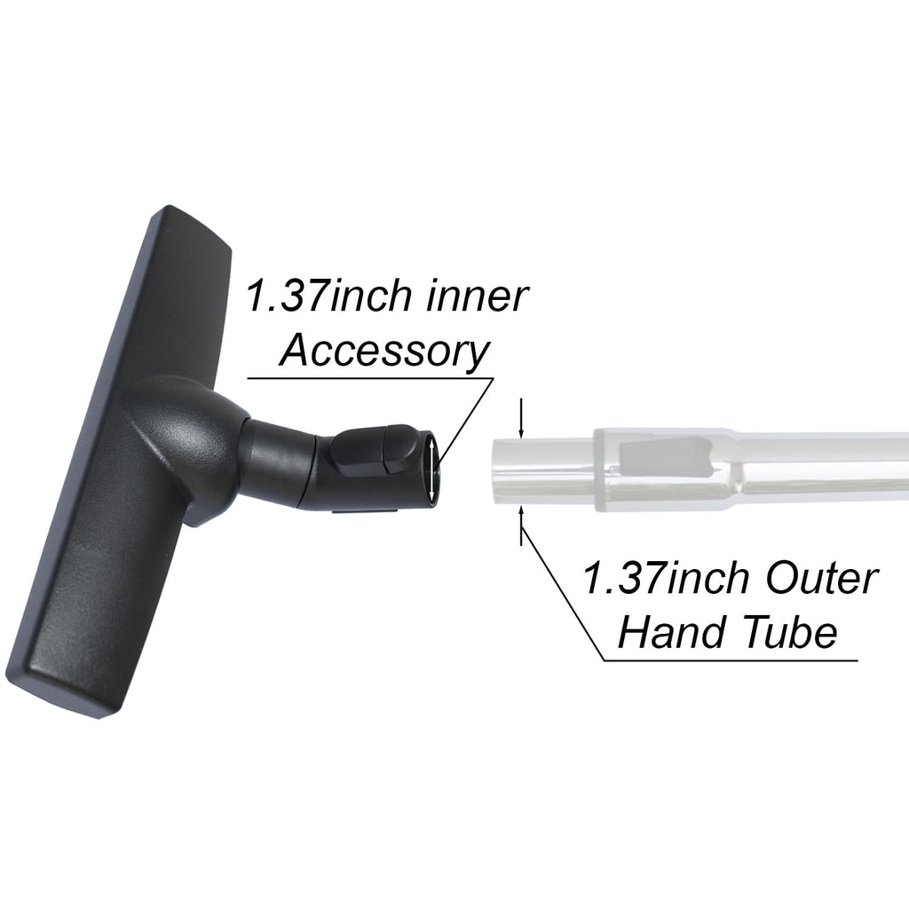 Replacement Vacuum Brush Head with Wheels & Horsehair Bristles Compatible with Miele C1 C2 C3 Vacuum Accessories & Attachments for Carpet, Tile Hard Floors - 1-3/8'' Hardwood Floor Vacuum Attachment