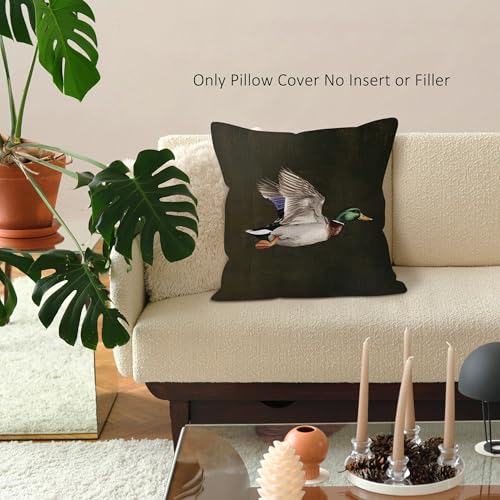 Farmhouse Vintage Mallard Throw Pillow Cover - 18x18 Inch