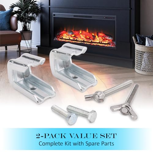 Fireplace Damper Clamp for Gas Logs - Universal Stainless Steel 2-Pack