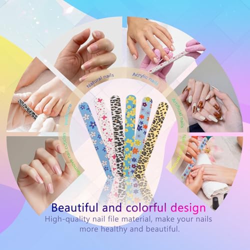 Professional Double-Sided 100/180 Grit Nail Files 24-Pack