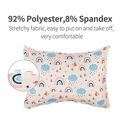 ALVABABY Toddler Pillowcases 2-Pack, Soft Stretchy Covers for 13x18 & 12x16 Pillows