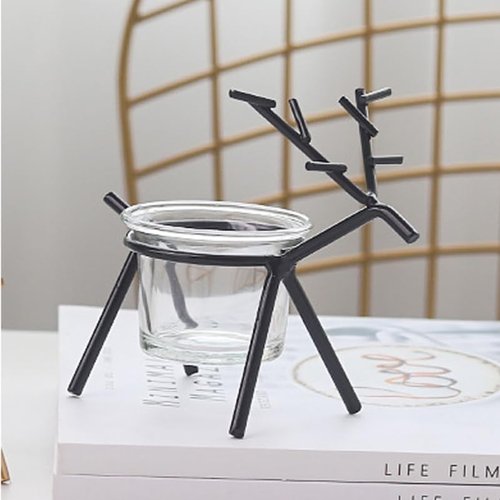 Cabilock Tealight Holder - Elegant Deer Candle Stand for Desktop Decor | Iron Construction