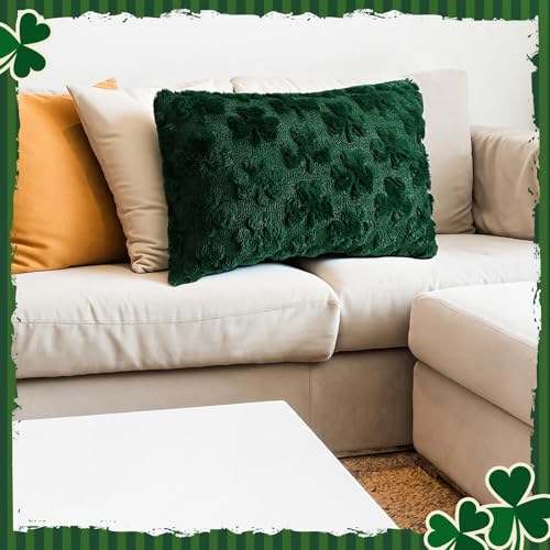 St. Patrick's Day Shamrock Pillow Cover 20x12 Inch Plush Decor