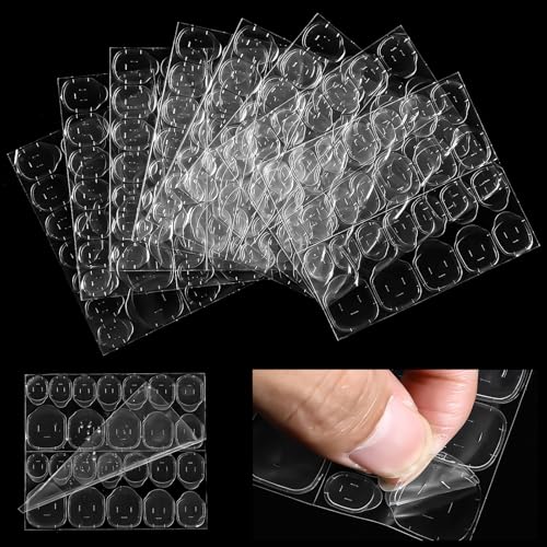 Wanmu 720 Pcs Nail Adhesive Tabs Transparent Jelly Glue for Press on Nails