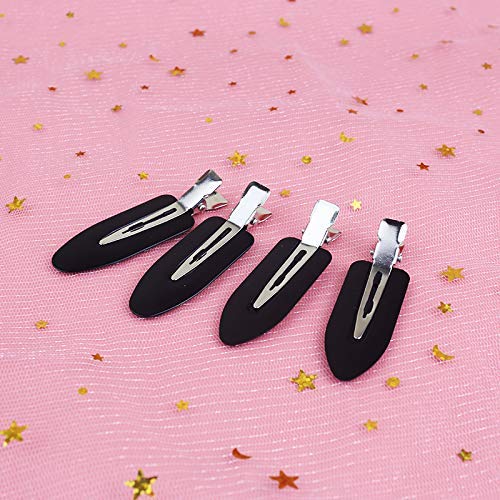 LUOTIVON 6-Pack No Bend Hair Clips for Makeup & Hairstyling (Black)