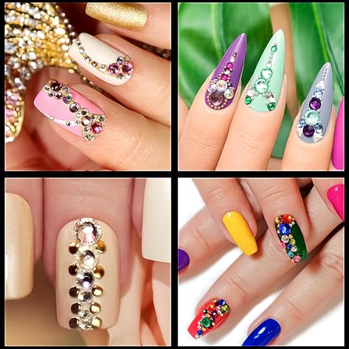 Doneace Self-Adhesive Face and Hair Gems - 975 Pcs Festival Rhinestones