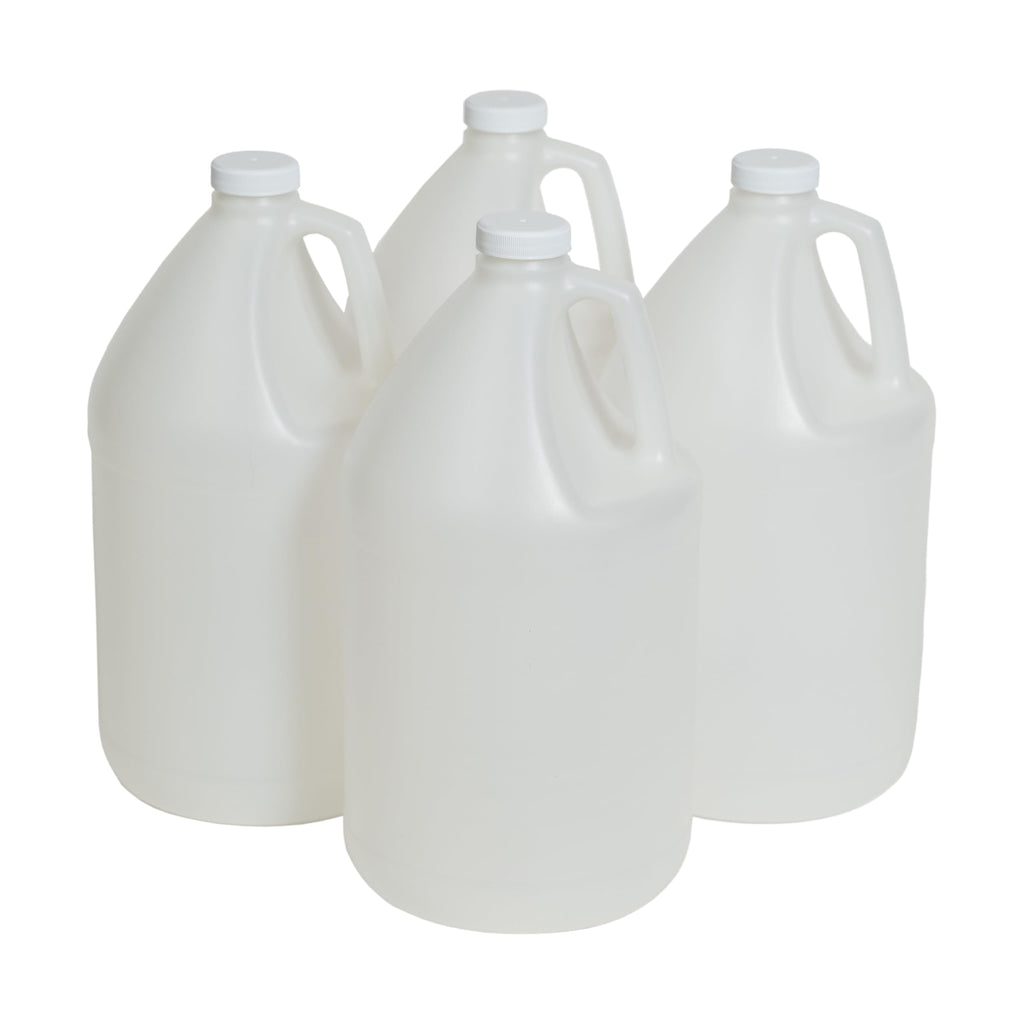 FastRack 4-Pack 1 Gallon Water Bottle Plastic Jug Container with Lid | White Food Grade Gallon Water Jug, BPA-Free, Leak-Proof Pitcher With Lid Fermentation, Brewing, Storage & More