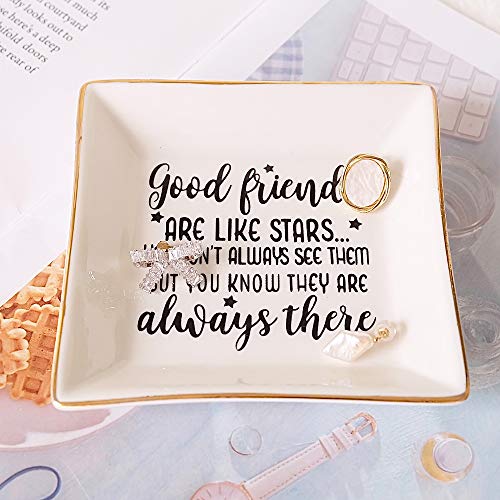 PUDDING CABIN White Ring Dish - Good Friends Are Like Stars