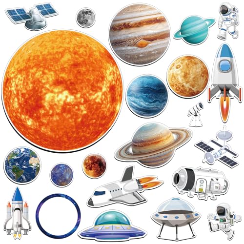 25 Outer Space Refrigerator Magnets - Astronauts & Planets Decor