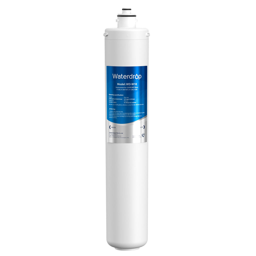 Waterdrop H-300 Under Sink Water Filter, Replacement Cartridge for Everpure H-300, H-300-NXT, 7CB5, EV9270-71, EV9270-72, EV9618-11, EV9855-50, EV9282-01, 24000 Gallons, Pack of 1