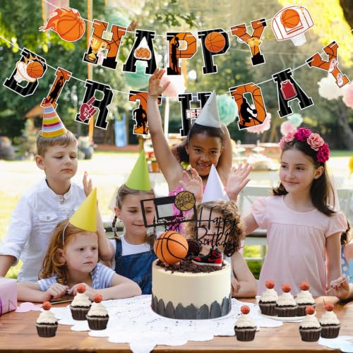 Basketball Happy Birthday Banner Set - Party Decorations for Kids & Teens