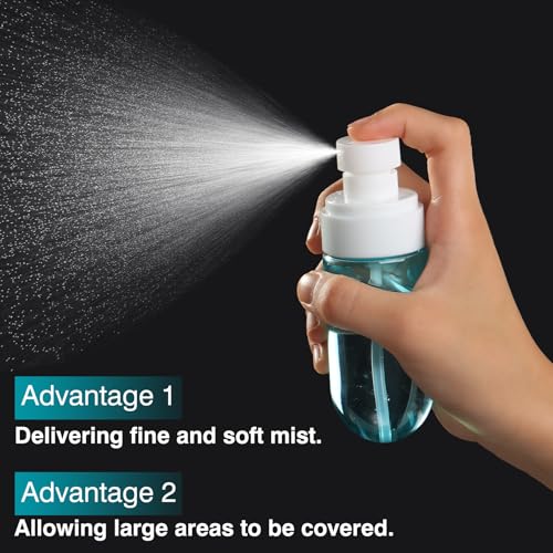 Gungtien Small Travel Spray Bottle 3-Pack, 2oz Refillable Leak-Proof Mini Containers for Perfume and Cosmetics